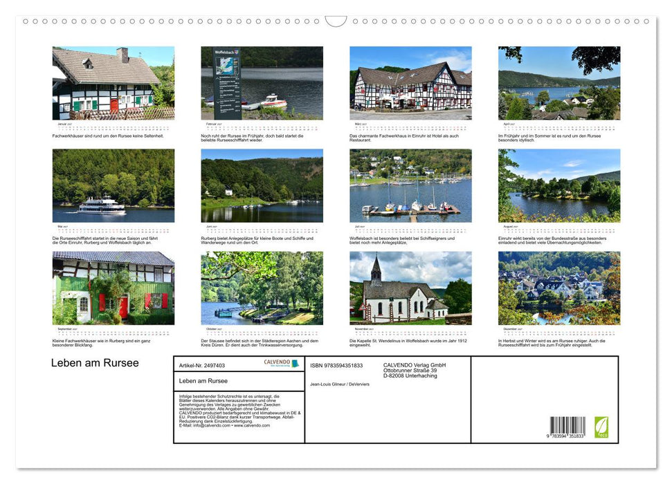 Leben am Rursee (CALVENDO Wandkalender 2027)
