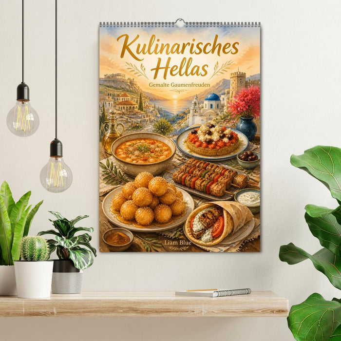 Kulinarisches Hellas - Gemalte Gaumenfreuden (CALVENDO Wandkalender 2027)