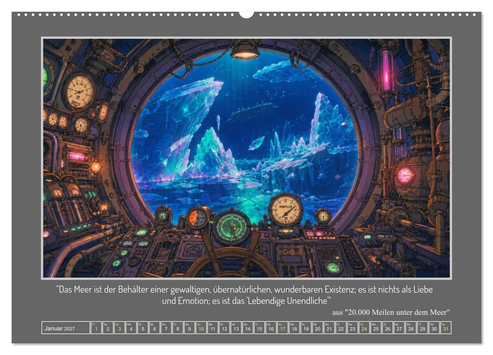 Retro-Futurismus: Die Welten von Jules Verne (CALVENDO Premium Wandkalender 2027)