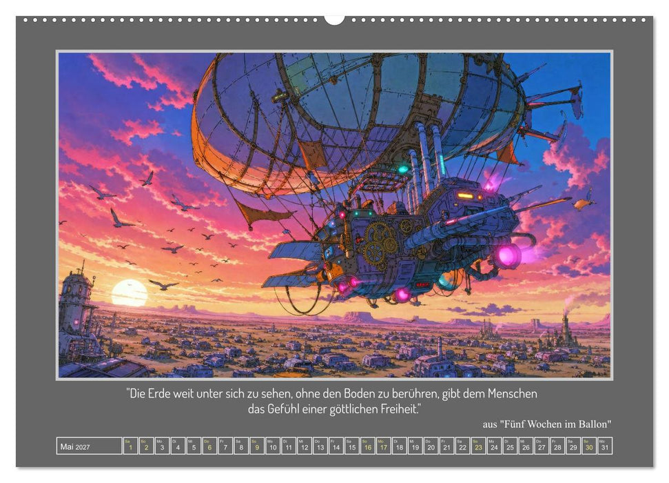 Retro-Futurismus: Die Welten von Jules Verne (CALVENDO Premium Wandkalender 2027)