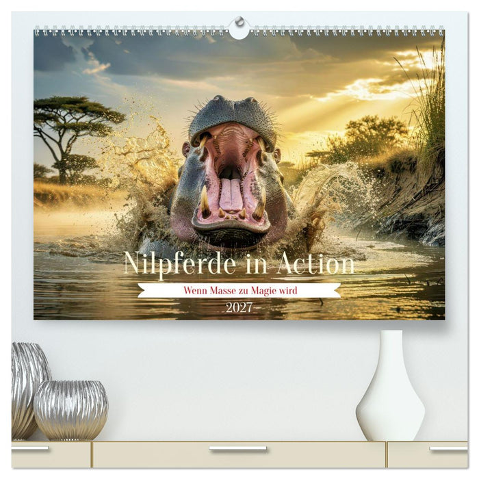Nilpferde in Action (CALVENDO Premium Wandkalender 2027)