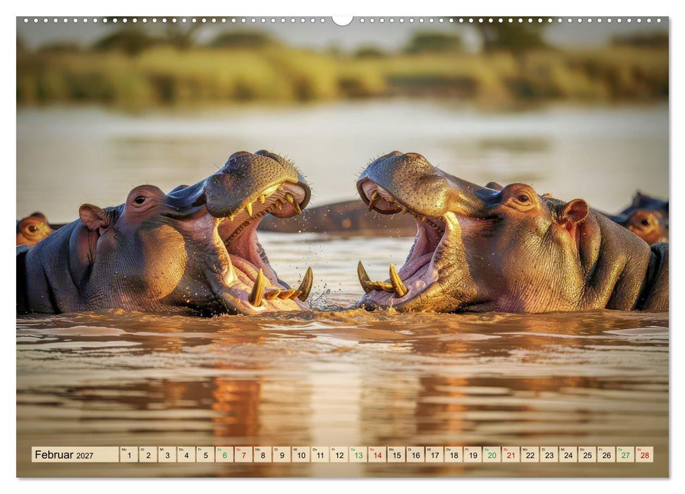 Nilpferde in Action (CALVENDO Premium Wandkalender 2027)