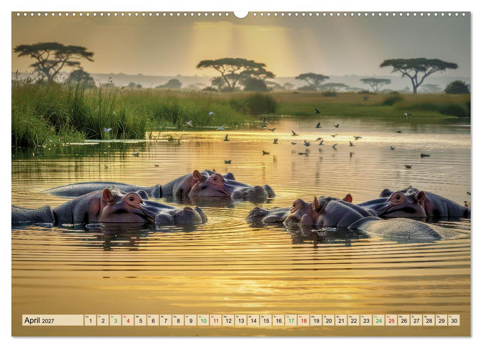 Nilpferde in Action (CALVENDO Premium Wandkalender 2027)