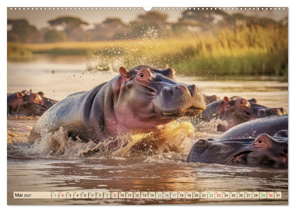 Nilpferde in Action (CALVENDO Premium Wandkalender 2027)