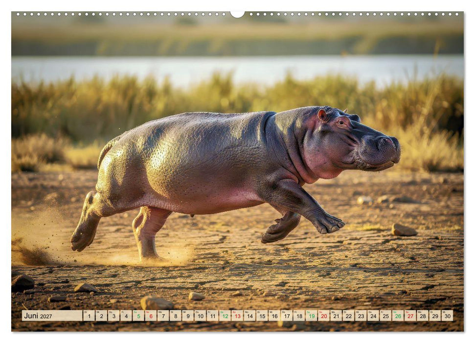 Nilpferde in Action (CALVENDO Premium Wandkalender 2027)
