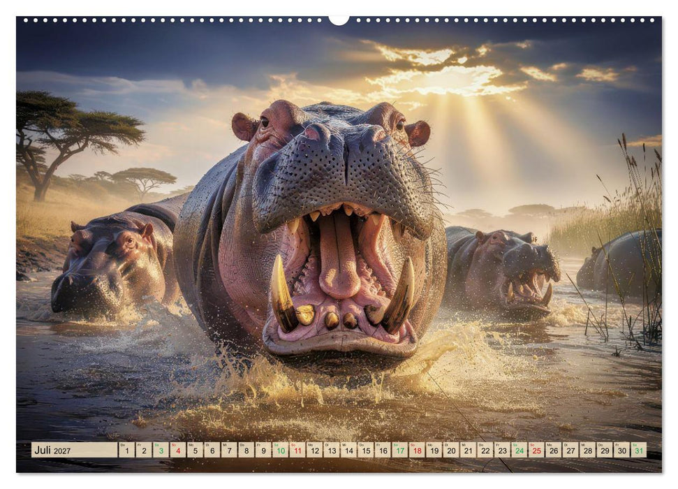 Nilpferde in Action (CALVENDO Premium Wandkalender 2027)