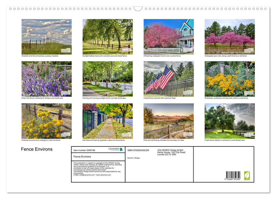 Fence Environs (CALVENDO Monthly Calendar 2027)