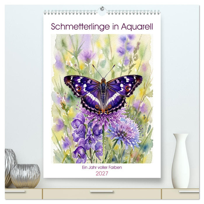 Schmetterlinge in Aquarell (CALVENDO Premium Wandkalender 2027)