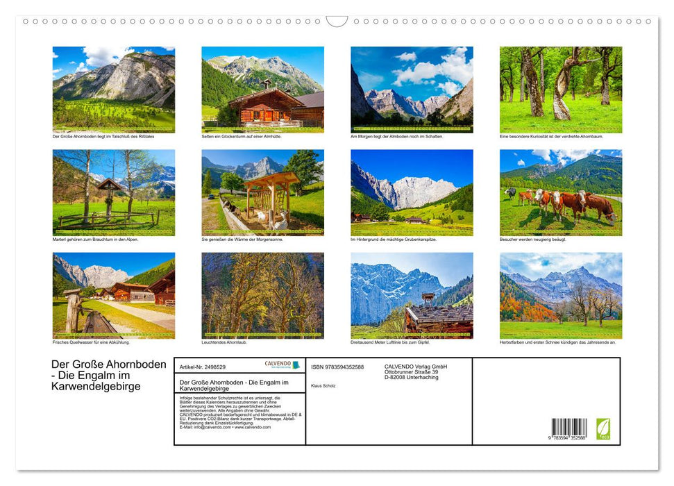 Der Große Ahornboden - Die Engalm im Karwendelgebirge (CALVENDO Wandkalender 2027)