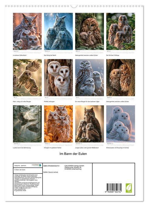 Im Bann der Eulen (CALVENDO Premium Wandkalender 2027)