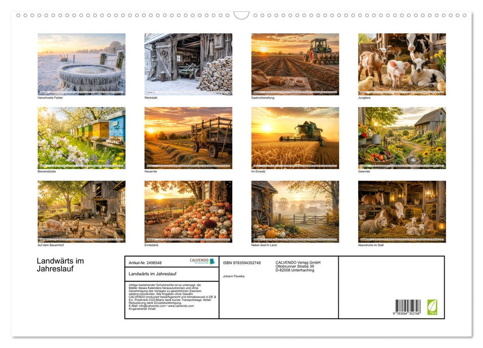 Landwärts im Jahreslauf (CALVENDO Wandkalender 2027)