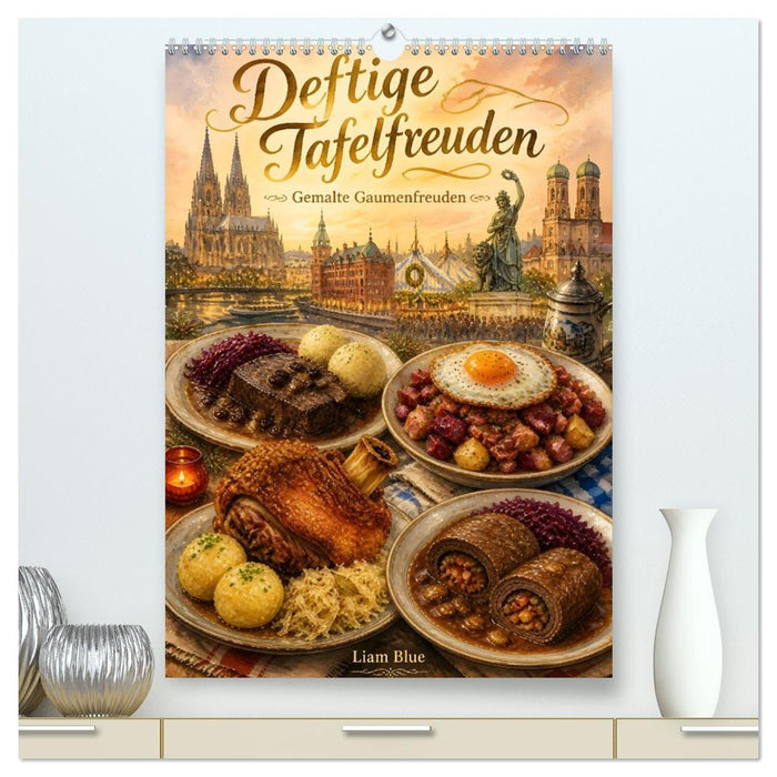 Deftige Tafelfreuden - Gemalte Gaumenfreuden (CALVENDO Premium Wandkalender 2027)