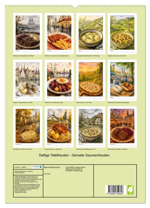 Deftige Tafelfreuden - Gemalte Gaumenfreuden (CALVENDO Premium Wandkalender 2027)