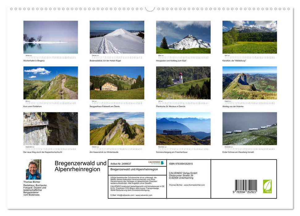 Bregenzerwald und Alpenrheinregion (CALVENDO Premium Wandkalender 2027)