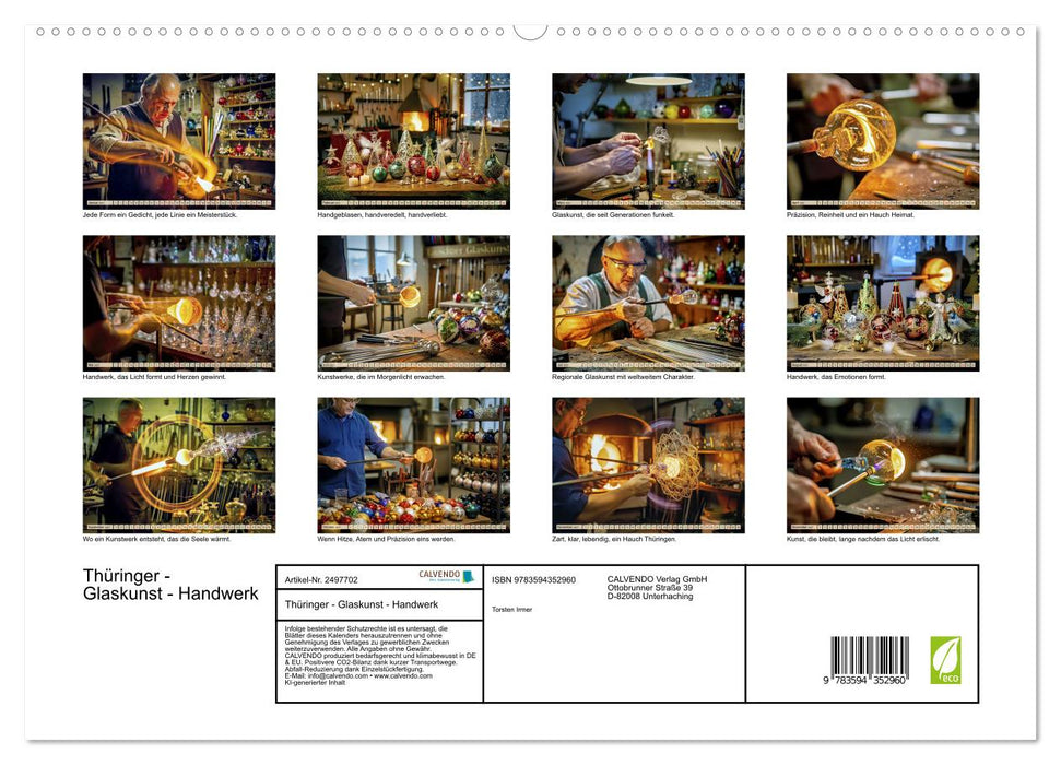 Thüringer - Glaskunst - Handwerk (CALVENDO Premium Wandkalender 2027)