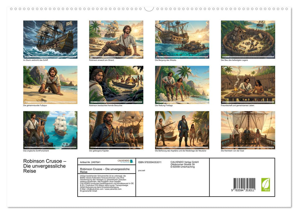 Robinson Crusoe – Die unvergessliche Reise (CALVENDO Premium Wandkalender 2027)