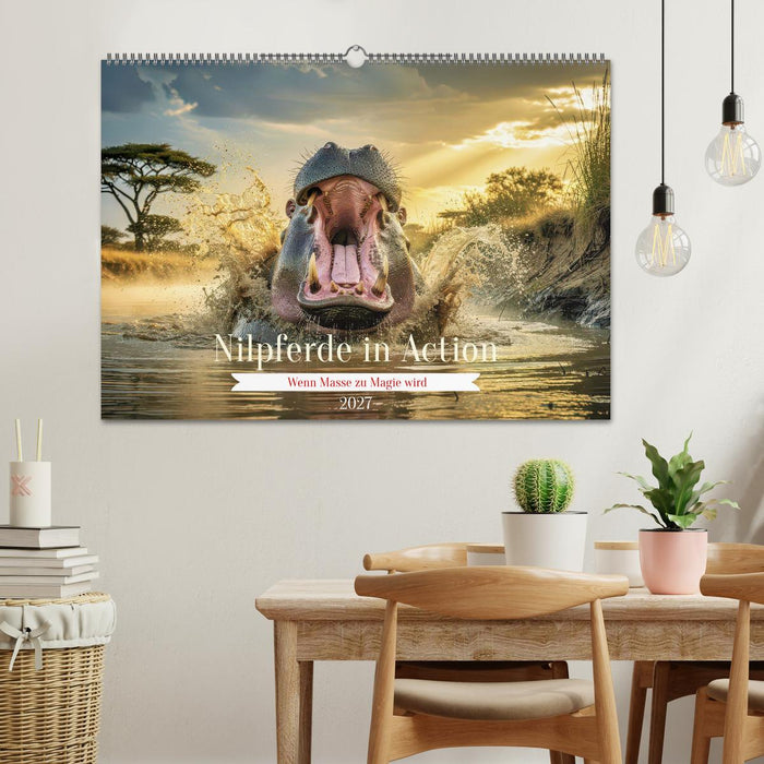 Nilpferde in Action (CALVENDO Wandkalender 2027)