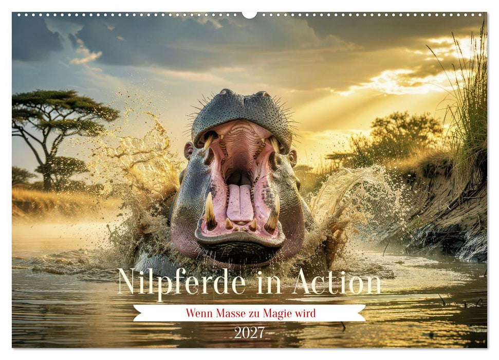 Nilpferde in Action (CALVENDO Wandkalender 2027)