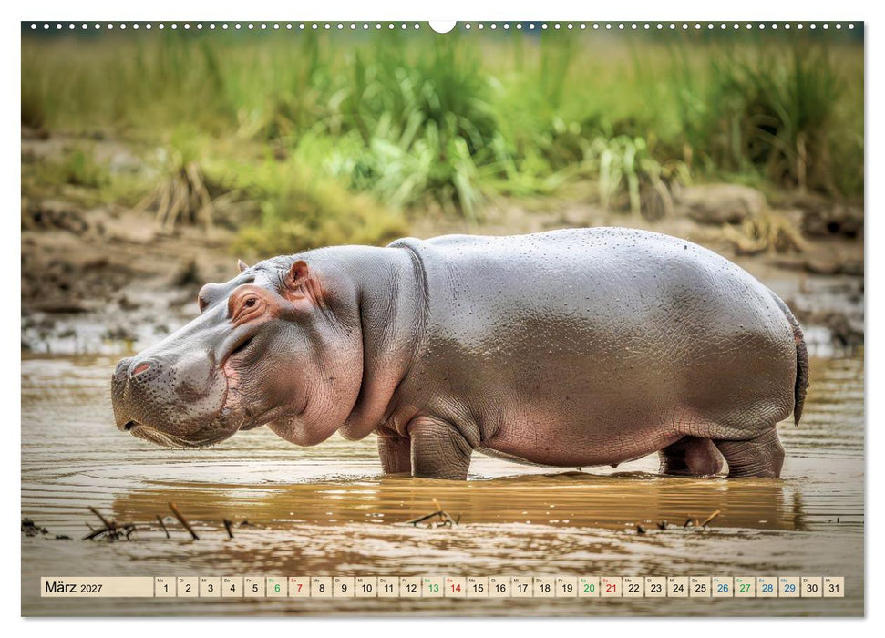 Nilpferde in Action (CALVENDO Wandkalender 2027)