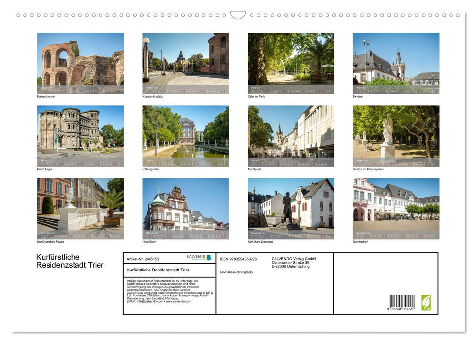 Kurfürstliche Residenzstadt Trier (CALVENDO Wandkalender 2027)