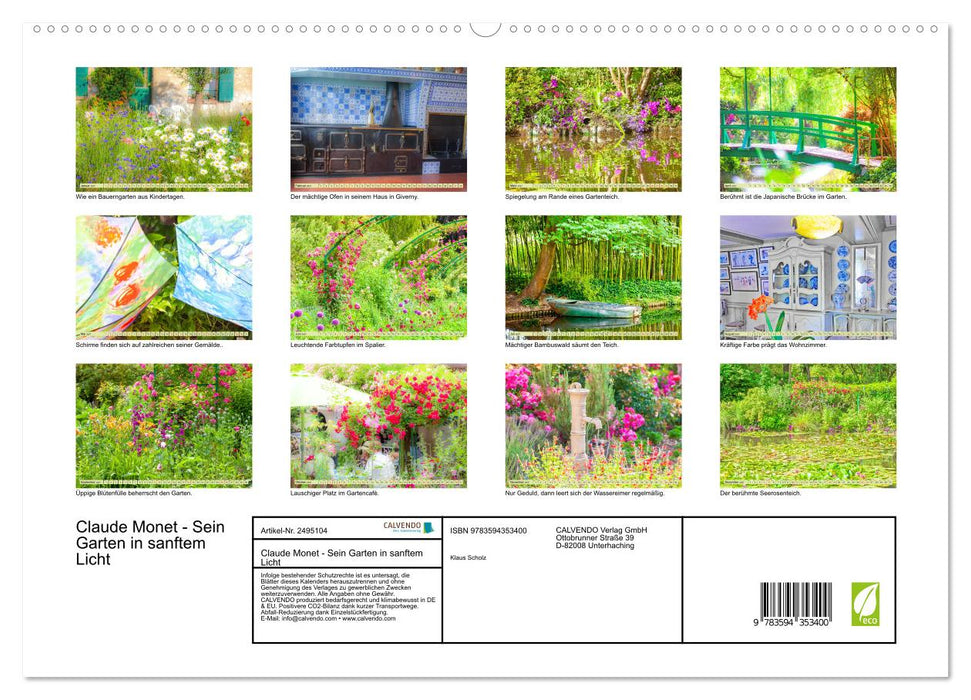 Claude Monet - Sein Garten in sanftem Licht (CALVENDO Premium Wandkalender 2027)