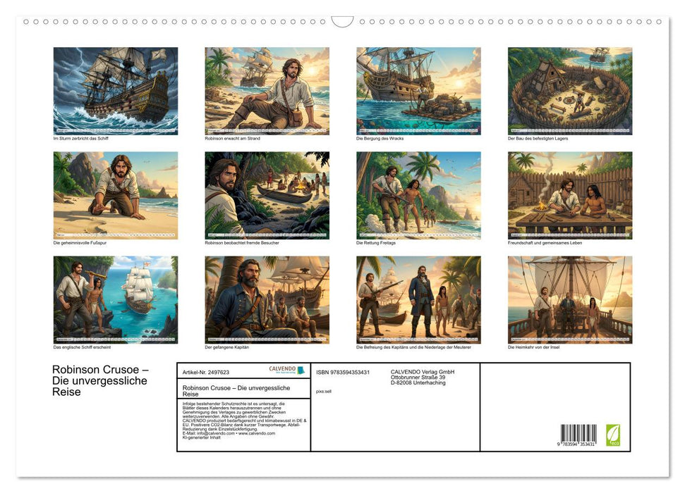 Robinson Crusoe – Die unvergessliche Reise (CALVENDO Wandkalender 2027)