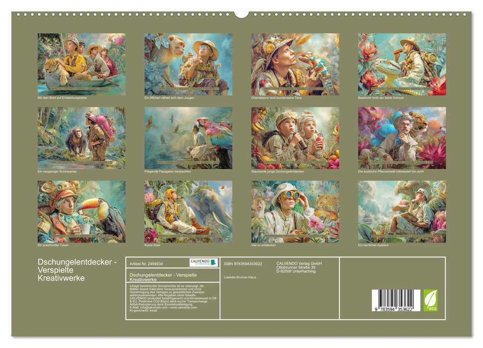 Dschungelentdecker - Verspielte Kreativwerke (CALVENDO Premium Wandkalender 2027)