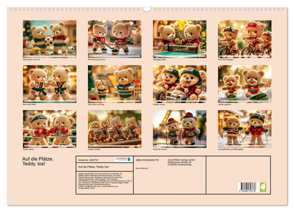 Auf die Plätze, Teddy, los! (CALVENDO Wandkalender 2027)