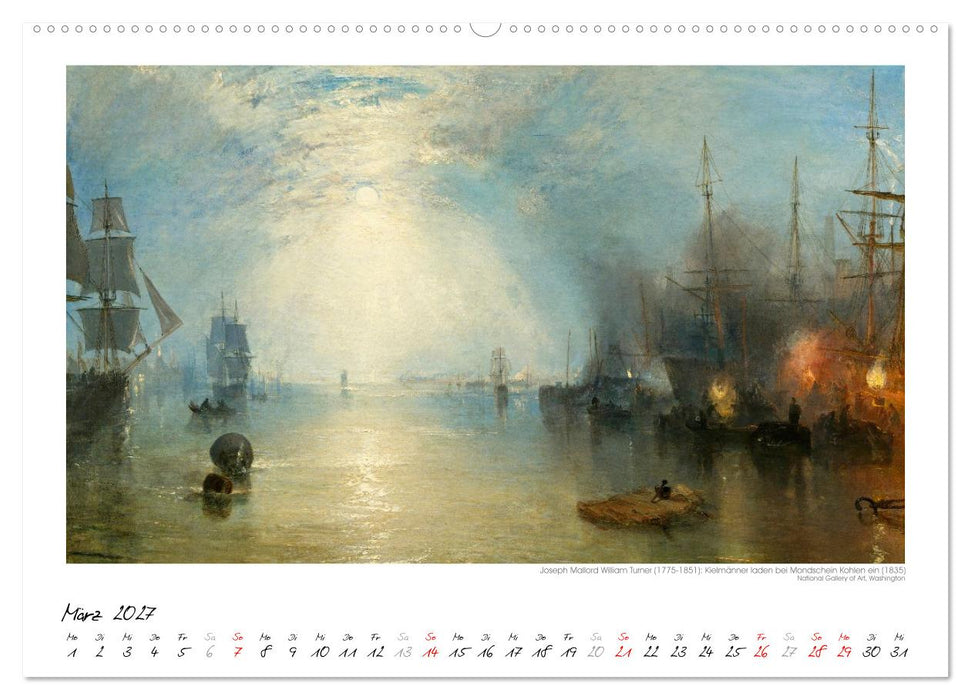 Im Mondschein. Malerische stille Nacht - Kunstkalender (CALVENDO Wandkalender 2027)