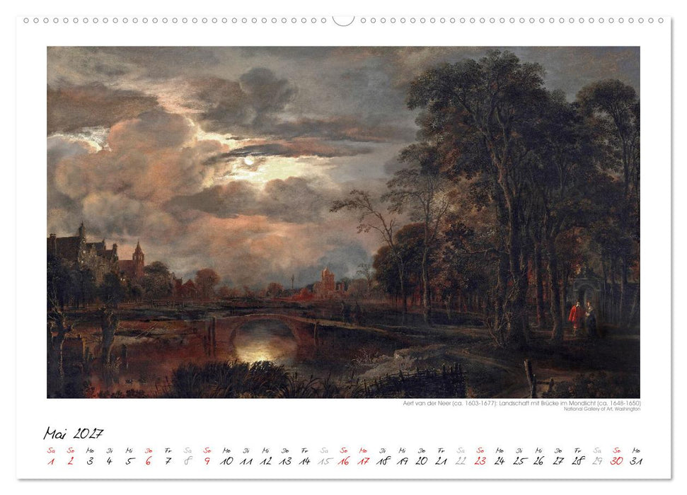 Im Mondschein. Malerische stille Nacht - Kunstkalender (CALVENDO Wandkalender 2027)