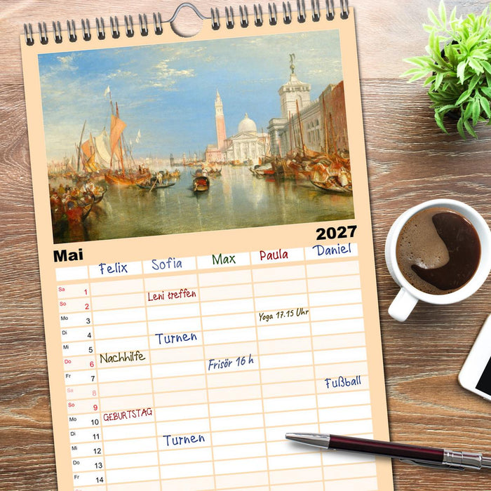Venedig - Gemälde aus drei Jahrhunderten. Kunstkalender (CALVENDO Familienplaner 2027)