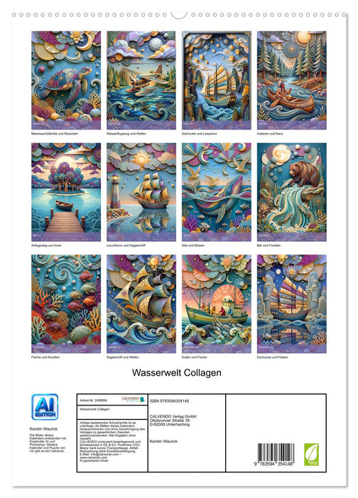 Wasserwelt Collagen (CALVENDO Premium Wandkalender 2027)