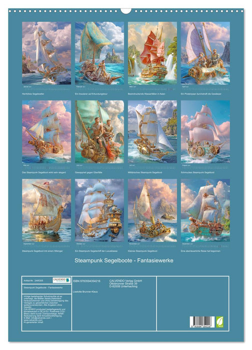 Steampunk Segelboote - Fantasiewerke (CALVENDO Wandkalender 2027)