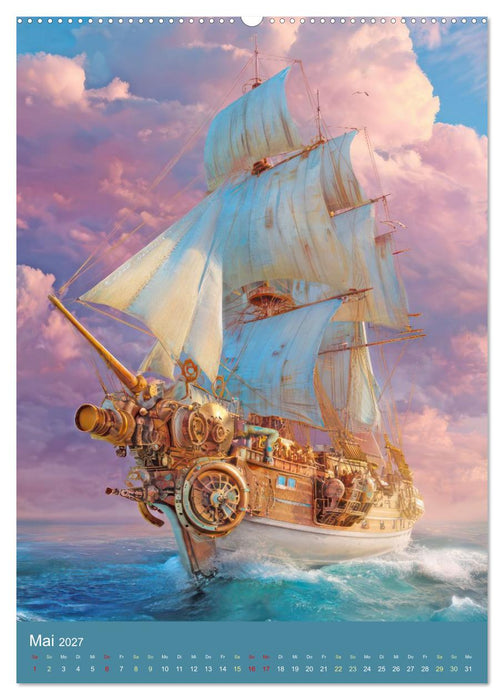Steampunk Segelboote - Fantasiewerke (CALVENDO Wandkalender 2027)