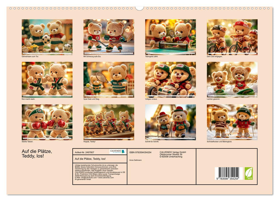 Auf die Plätze, Teddy, los! (CALVENDO Premium Wandkalender 2027)