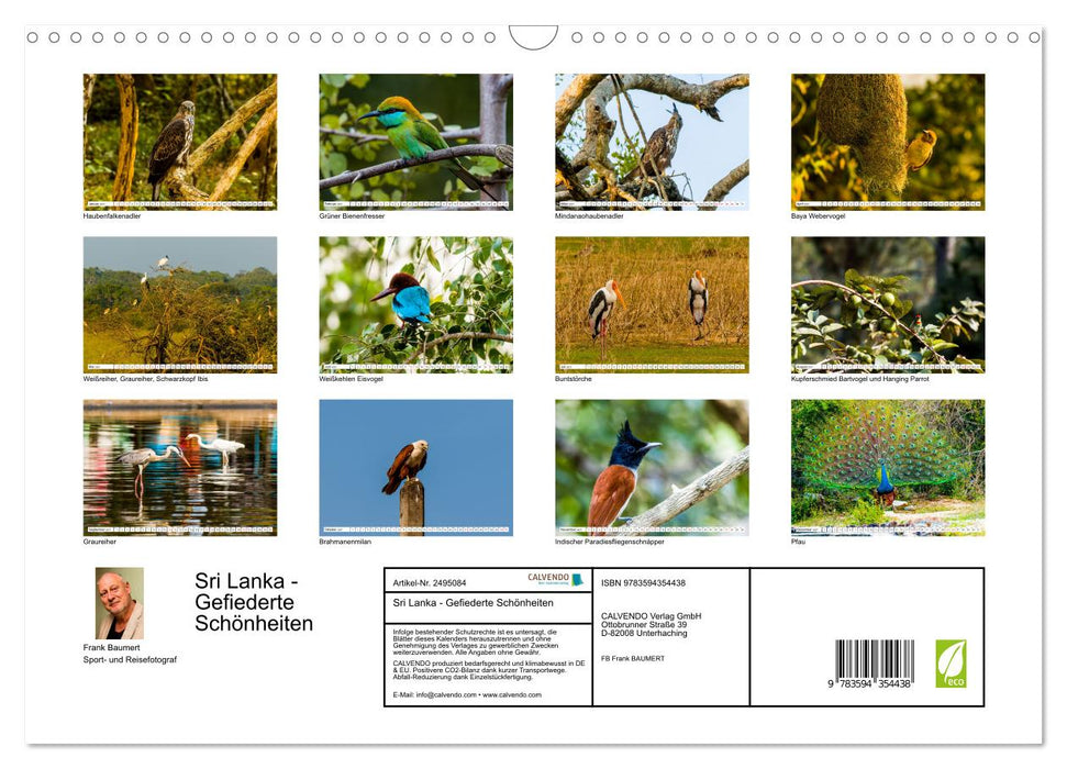 Sri Lanka - Gefiederte Schönheiten (CALVENDO Wandkalender 2027)