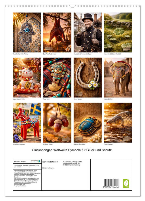 Glücksbringer. Weltweite Symbole für Glück und Schutz (CALVENDO Premium Wandkalender 2027)