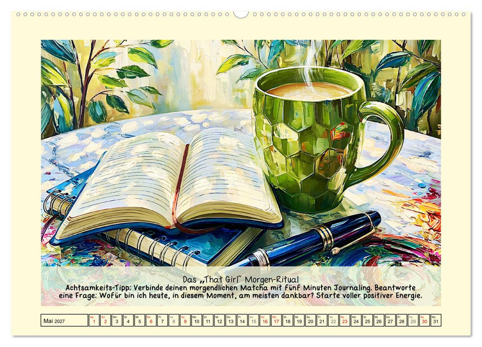 Cozy Matcha. Dein Guide für grünen Genuss (CALVENDO Wandkalender 2027)