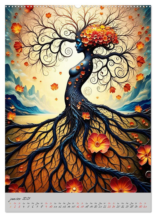Aura végétale – Quand les arbres se font femmes (CALVENDO Calendrier mensuel 2027)