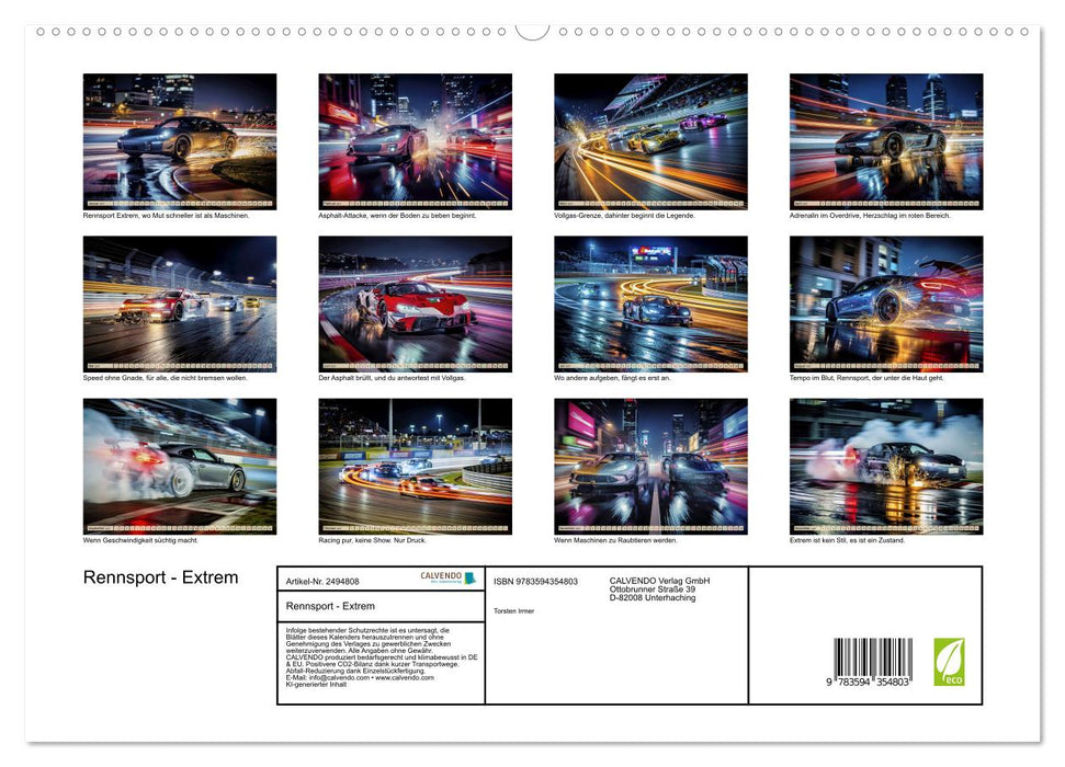 Rennsport - Extrem (CALVENDO Premium Wandkalender 2027)
