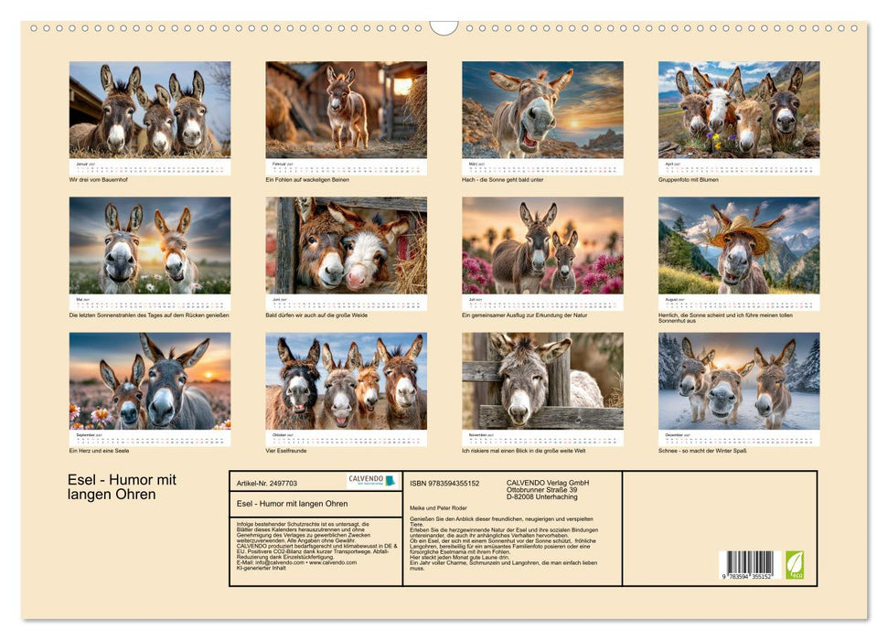 Esel - Humor mit langen Ohren (CALVENDO Wandkalender 2027)