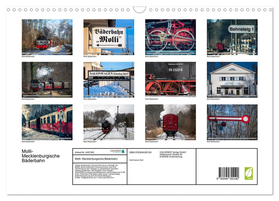 Molli- Mecklenburgische Bäderbahn (CALVENDO Wandkalender 2027)