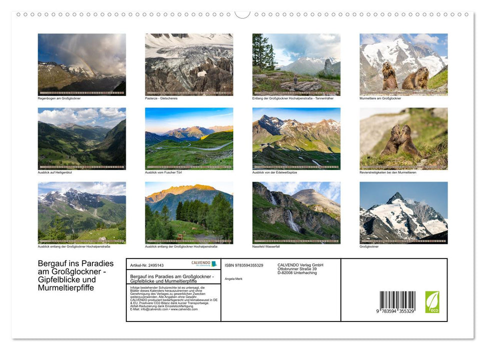 Bergauf ins Paradies am Großglockner - Gipfelblicke und Murmeltierpfiffe (CALVENDO Premium Wandkalender 2027)