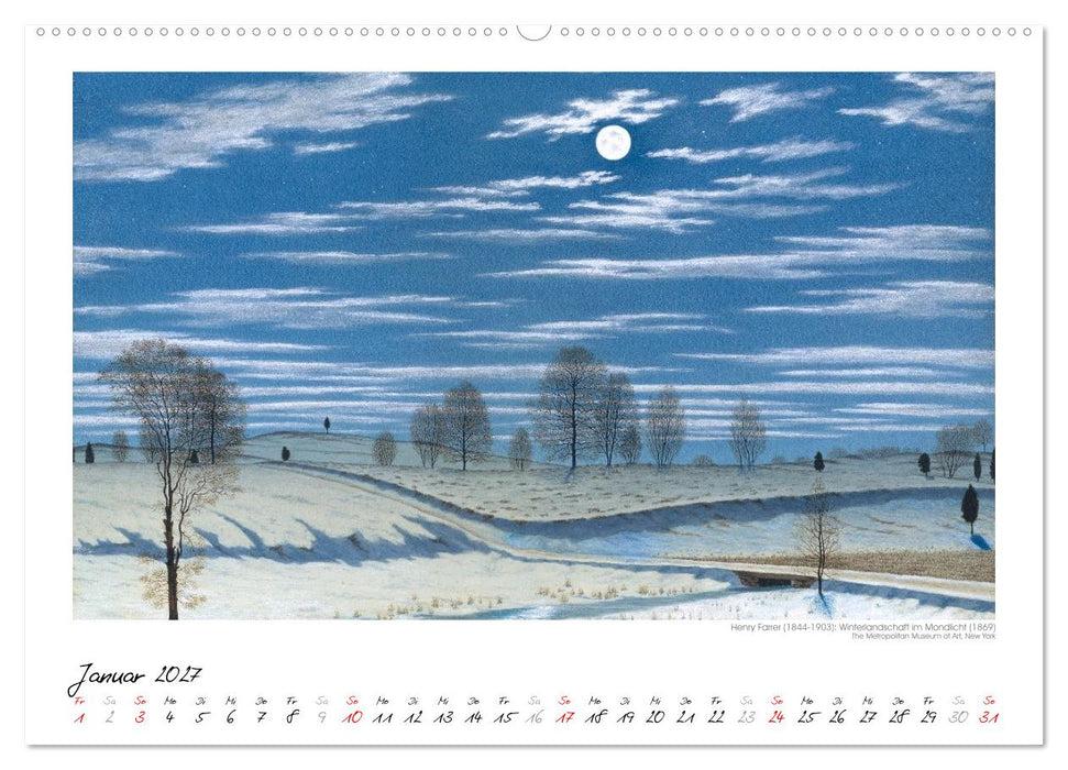 Im Mondschein. Malerische stille Nacht - Kunstkalender (CALVENDO Premium Wandkalender 2027)