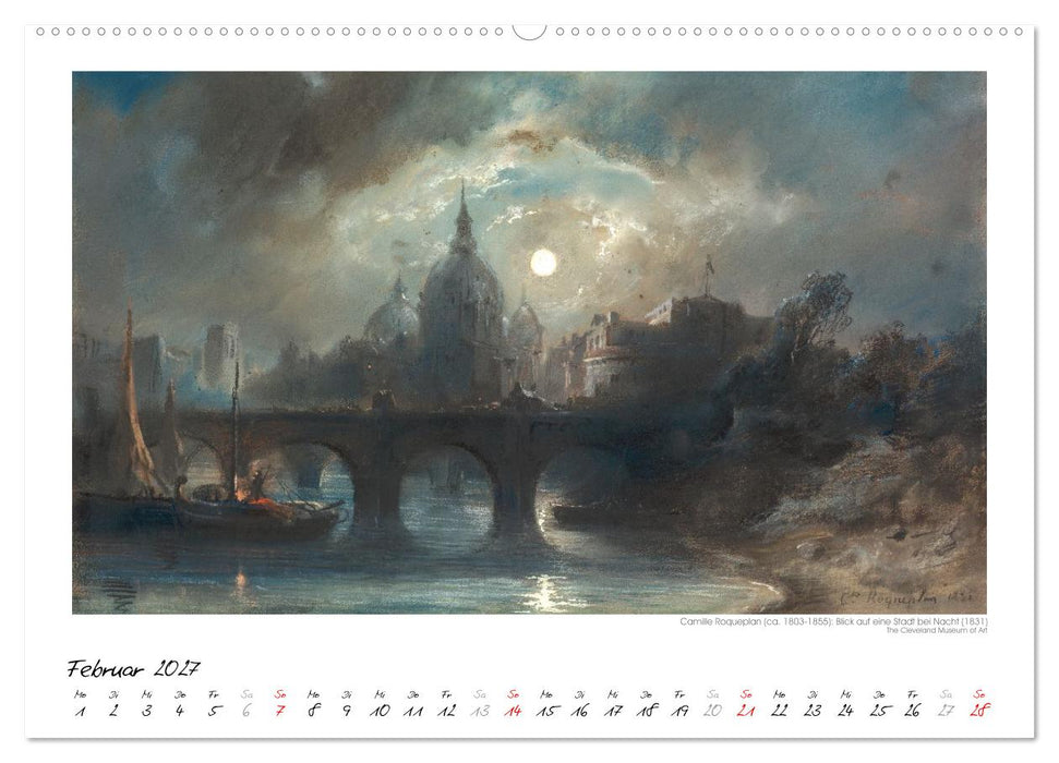 Im Mondschein. Malerische stille Nacht - Kunstkalender (CALVENDO Premium Wandkalender 2027)