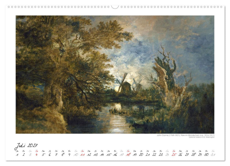 Im Mondschein. Malerische stille Nacht - Kunstkalender (CALVENDO Premium Wandkalender 2027)