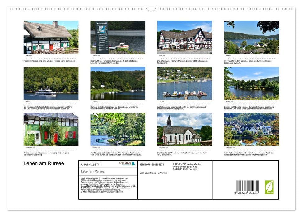 Leben am Rursee (CALVENDO Premium Wandkalender 2027)