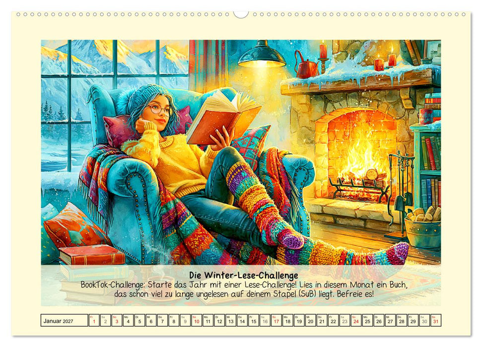 Cozy Reading. Dein Guide für gemütliche Lesestunden (CALVENDO Wandkalender 2027)