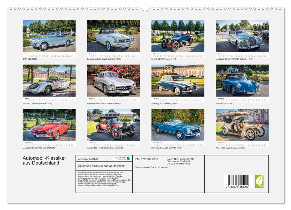 Automobil-Klassiker aus Deutschland (CALVENDO Premium Wandkalender 2027)