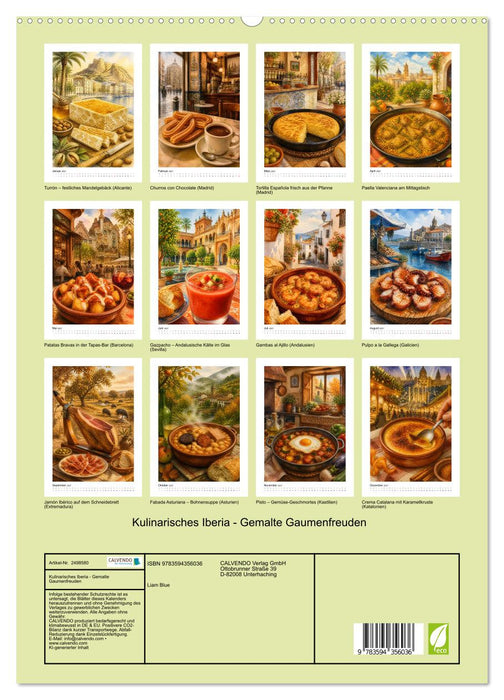 Kulinarisches Iberia - Gemalte Gaumenfreuden (CALVENDO Premium Wandkalender 2027)